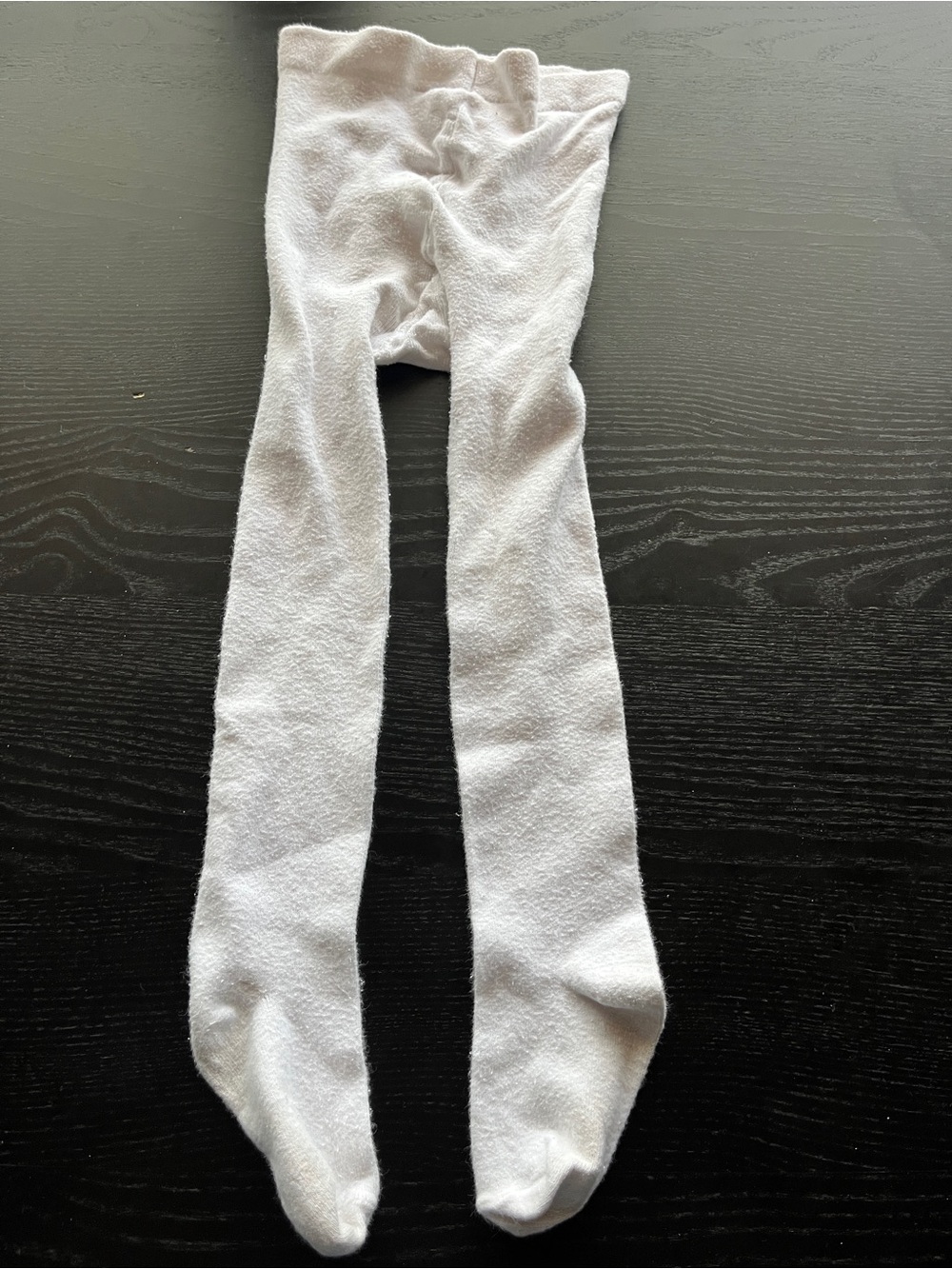 Cozy White Knit Tights Footed Stockings Layering Stretch Warm
